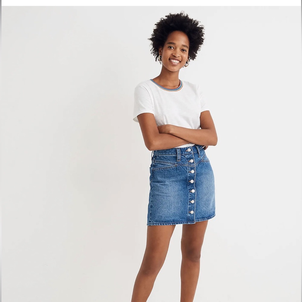 Madewell button front miniskirt